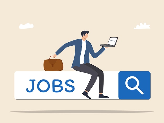 Vecteur À la recherche d'une nouvelle carrière d'emploi ou d'une recherche d'emploi à la recherche des opportunités à la recherche de postes vacants