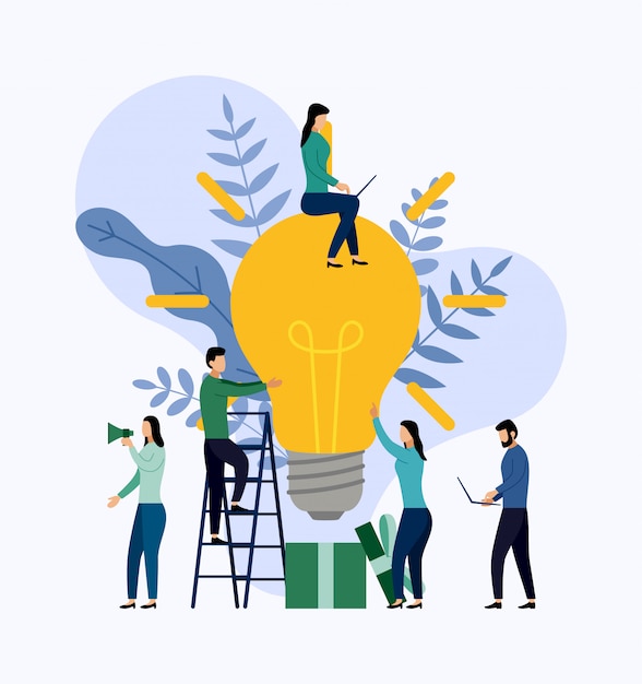 Recherche de nouvelles idées, rencontres et brainstormings. illustration vectorielle de business concept