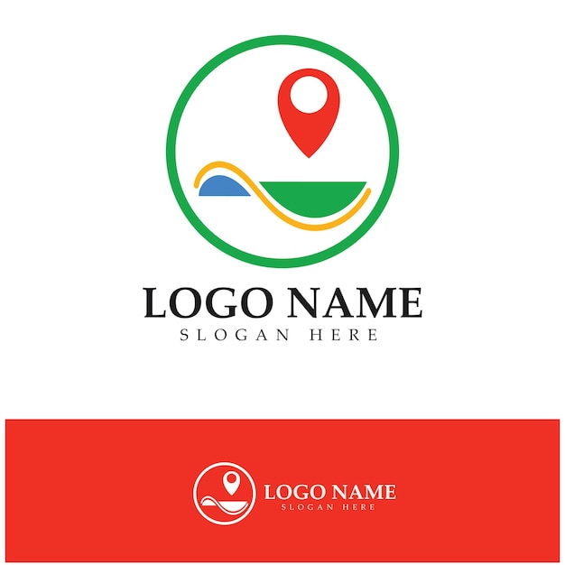 Recherche Trouver Des Cartes De Localisation Des Broches Gps Point Logo Design Concept Moderne Illustration Vectorielle