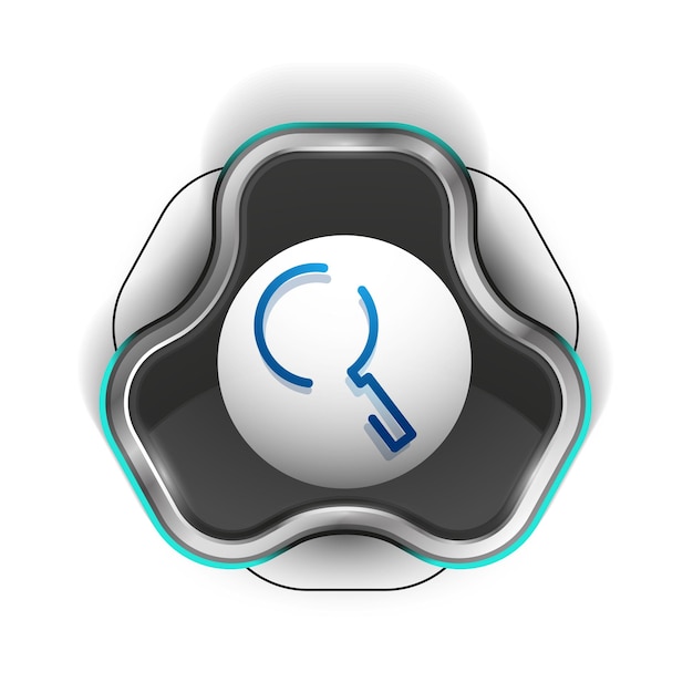 Recherche zoomier bouton web zoomer icône loupe moderne signets de loupe conception de site web ou application mobile illustration vectorielle