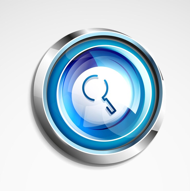 Vecteur recherche zoomier bouton web zoomer icône loupe moderne signets de loupe conception de site web ou application mobile