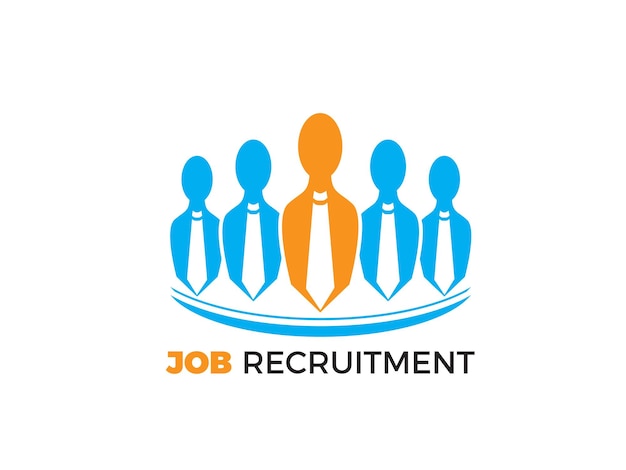 Vecteur recrutement d'emploi emploi d'entreprise entretien d'embauche avec la création de logo de carrière de candidat employé