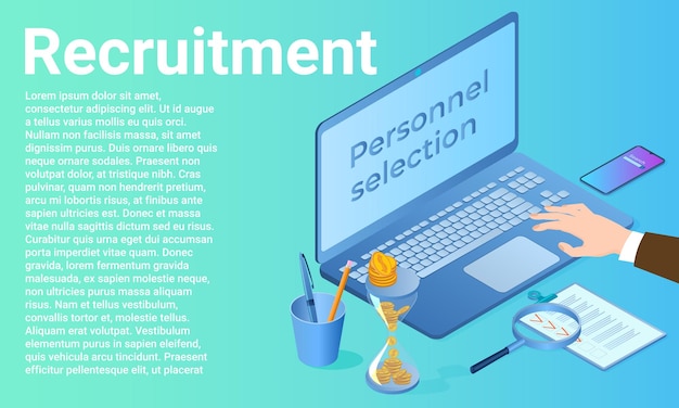 Recrutement De Personnel Les Chasseurs De Cadres Recherche De Nouveaux Employés Affiche En Style Business