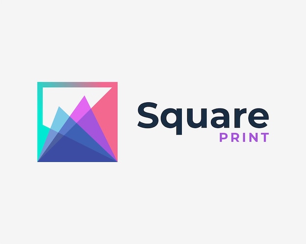 Rectangle Carré Impression Décalage Chevauchement Intersection Chevauchement Coloré Motion Vector Logo Design