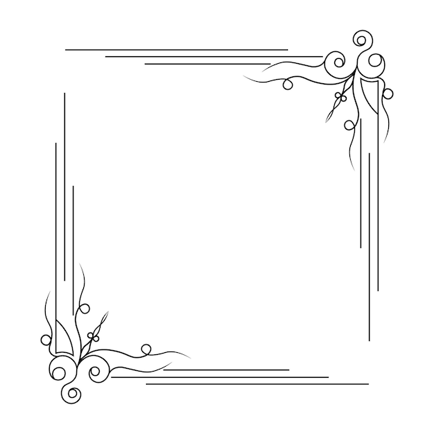 Vecteur rectangle fleur cadre cadre floral contour élément vectoriel
