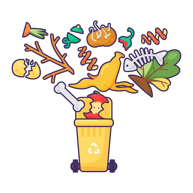 Recyclage Des Déchets Organiques Dans La Poubelle à Traction