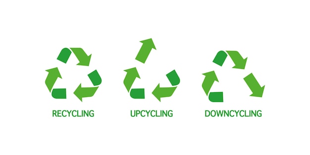 Recyclage vers le haut de l'icône de cyclisme vers le bas