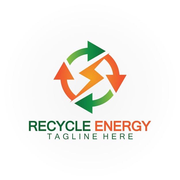 Recycler L'énergie Recycler La Puissance Logo Illustration Vectorielle Conception D'icône