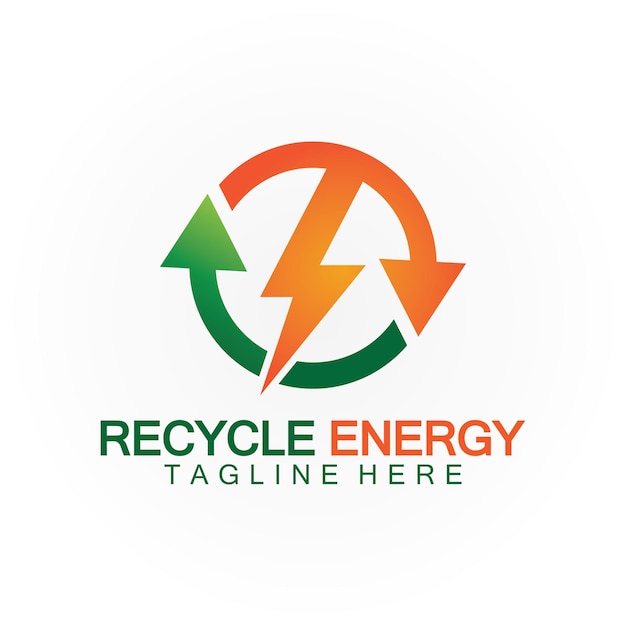Recycler L'énergie Recycler La Puissance Logo Illustration Vectorielle Conception D'icône