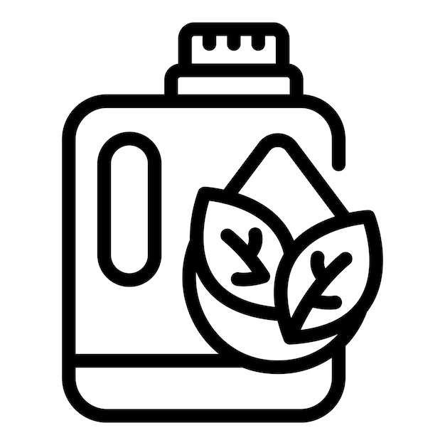 Vecteur recycler l'icône de la bouteille en plastique contour vecteur énergie plante eco eau