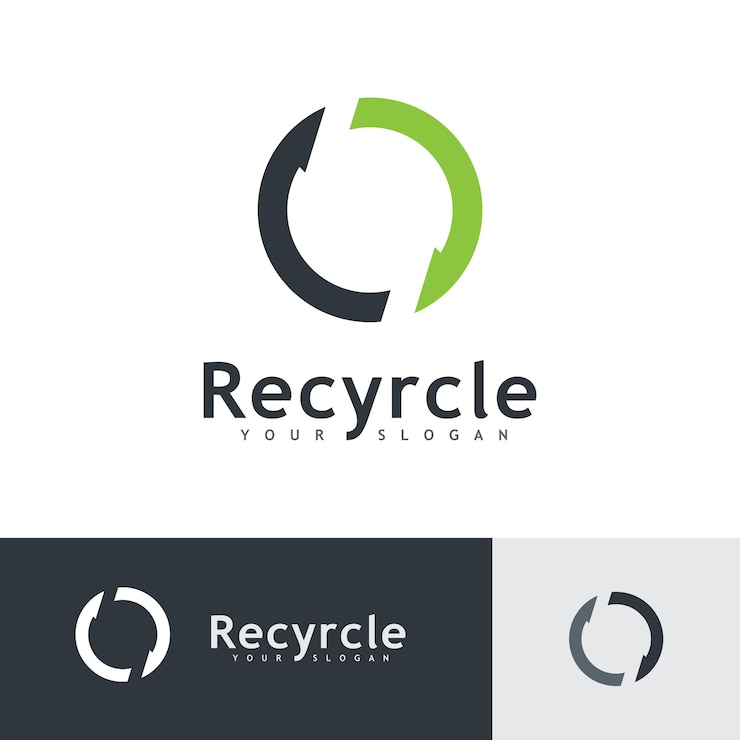 Vecteur recycler le logo icône vecteur recyclage illustration symbole rotation flèche icône