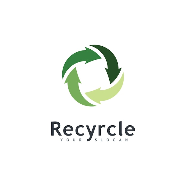 Vecteur recycler le logo icône vecteur recyclage illustration symbole rotation flèche icône