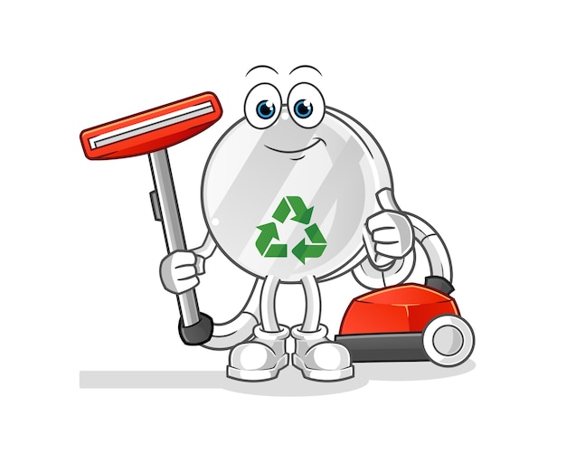 Recycler Le Signe Propre Avec Une Illustration De L'aspirateur