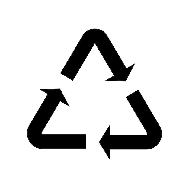 Vecteur recycler le symbole du triangle de flèche noir sur fond blanc vector