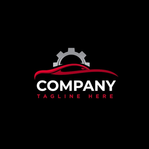 Red Car Gear Vector Emblème Logo Parfait pour l'automobile Autodetailing Dealer auto reapir