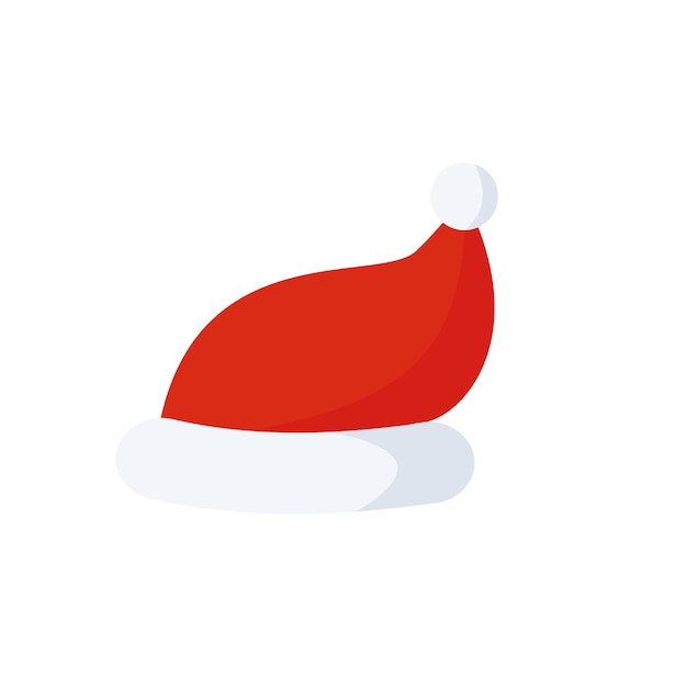 Red Santa Claus Christmas Hat Vector Illustration Isolé Sur Fond Blanc Esp 10