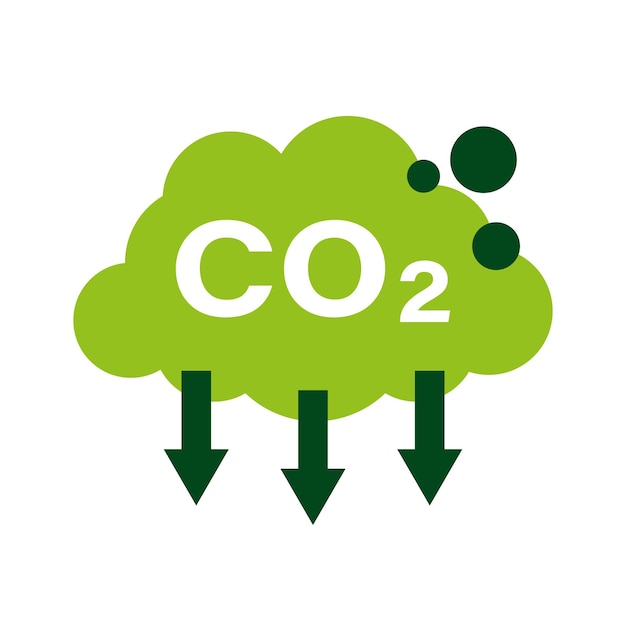 Vecteur réduction du dioxyde de carbone émissions de co2 concept commercial de réduction des gaz