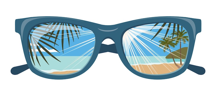 Vecteur réflexion des lunettes de soleil