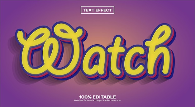 Vecteur regarder l'effet de texte 3d