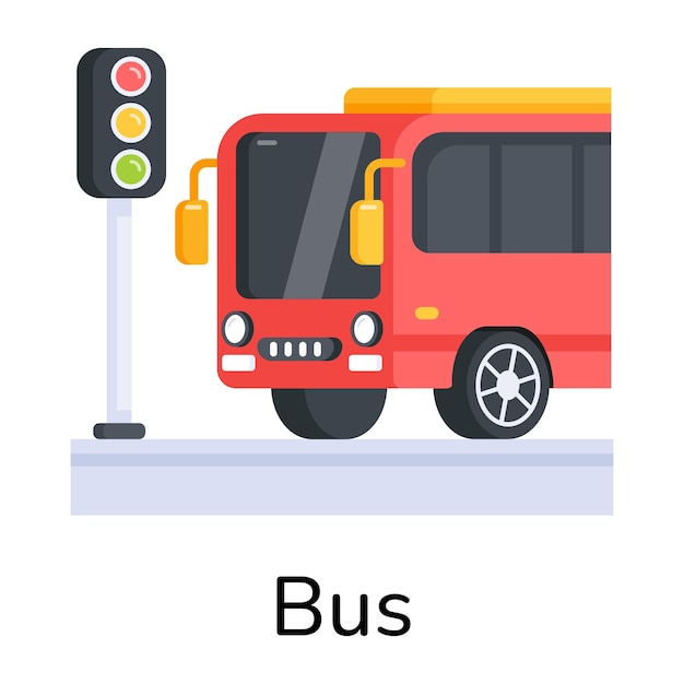 Regardez l'icône plate d'un bus