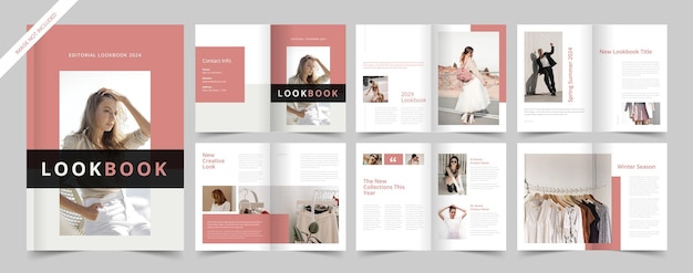 Vecteur regardez livre de mode mise en page livre de photos design magazine design