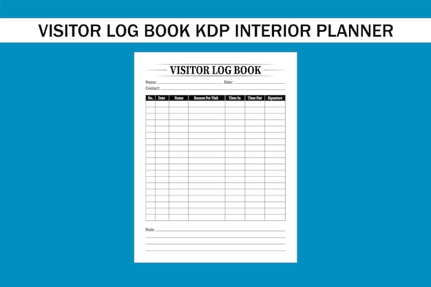 Vecteur registre des visiteurs kdp interior planner