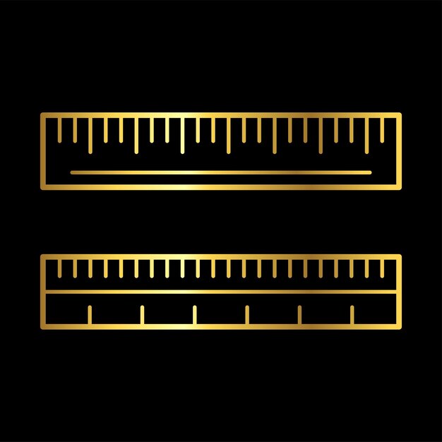 Vecteur règle exquise pour les marquages distinctifs modèle vectoriel d'icône en or plat