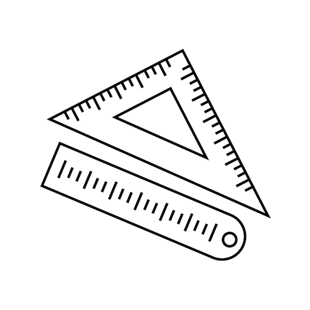 Règle Exquise Pour Les Marques Distinctives Modèle Vectoriel D'icône Plat