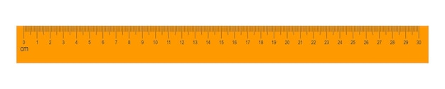 Vecteur règle orange de 30 centimètres outil mathématique ou géométrique pour mesurer la distance, la hauteur ou la longueur