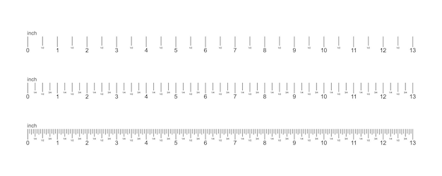 Règles En Pouces Sur Fond Blanc Instrument De Mesure Grille Linéaire Unités De Taille échelle En Pouces Illustration Vectorielle