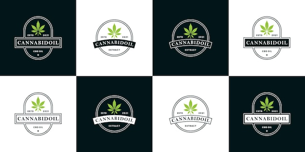 Regroupez Le Cannabis, Extrayez L'huile De Cannabis Logo Design Style Rétro