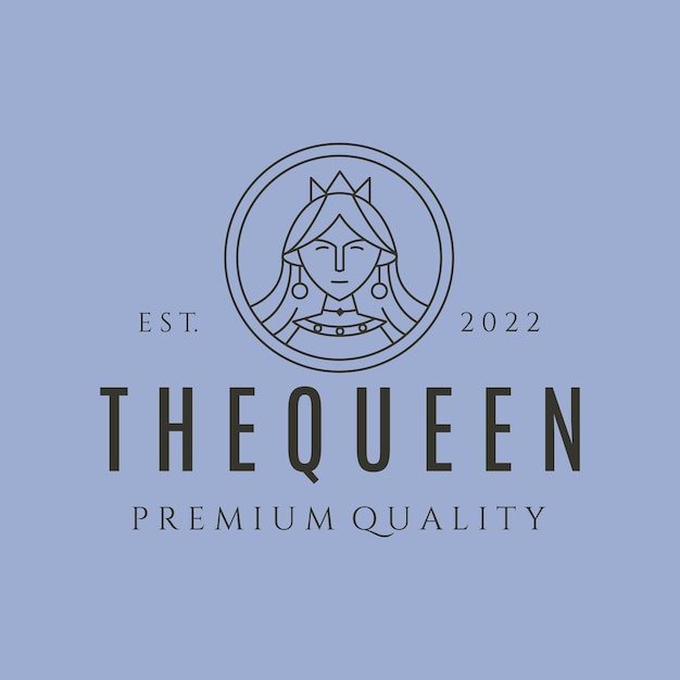 La Reine Beauté Ligne Art Logo Vecteur Symbole Illustration Design