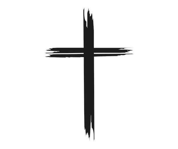 Religion chrétienne croix icône dessinée à la main illustration vectorielle isoléexA