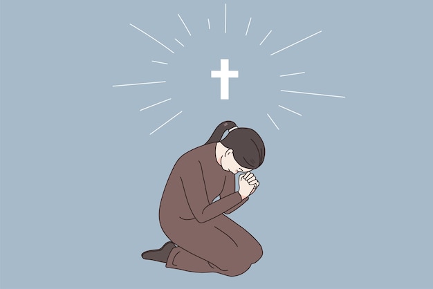 Religion priant et croyant au concept de dieu