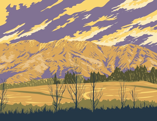 Les remarquables de Arthurs Point Queenstown Nouvelle-Zélande Art de l'affiche de la WPA