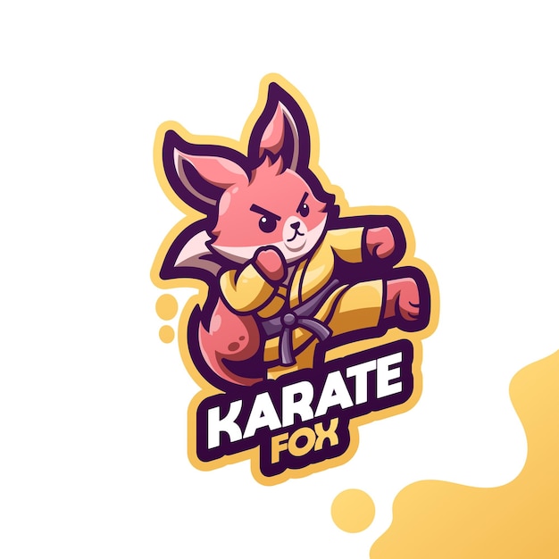 Vecteur renard de karaté de mascotte de logo mignon pour le logo de votre marque39s