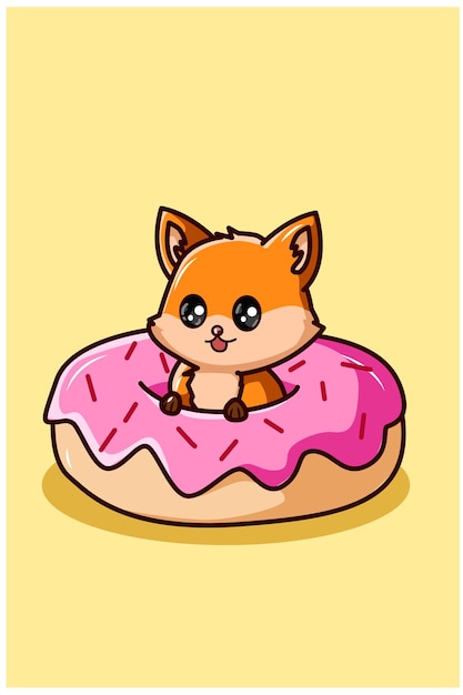 Renard Mignon Sur Les Beignets