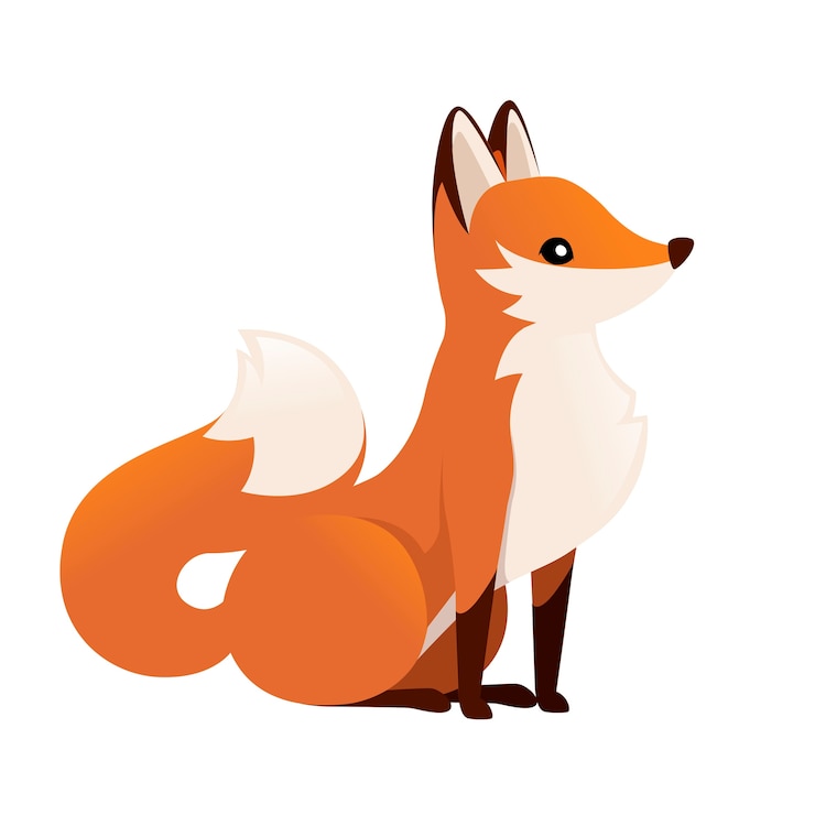 Vecteur renard mignon famille de mammifères onivores canidae