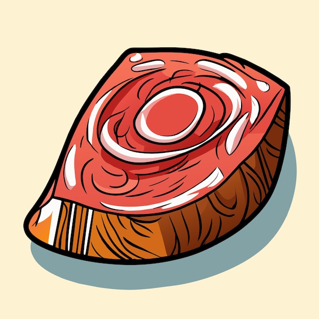 Vecteur rencontre steak dessiné à la main plat élégant autocollant de dessin animé icône concept illustration isolée