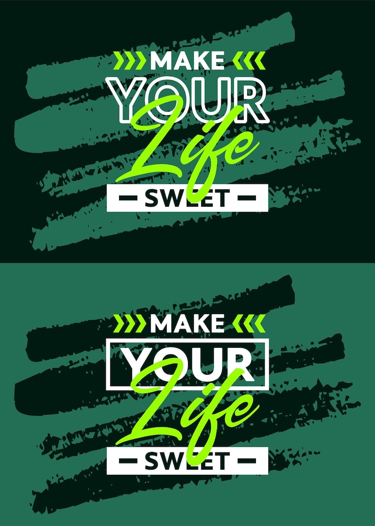 Vecteur rendez votre vie douce citations motivationnelles phrases courtes citations typographie slogan grunge