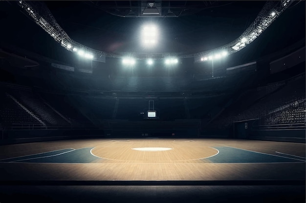 Vecteur rendez-vous en 3d de l'arène de basket