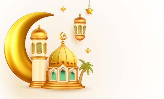 Vecteur rendez-vous en 3d du fond du ramadan