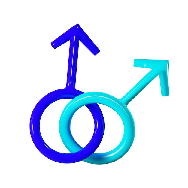 Vecteur rendu du signe de mars croisé icône de relation homosexuelle illustration vectorielle 3d