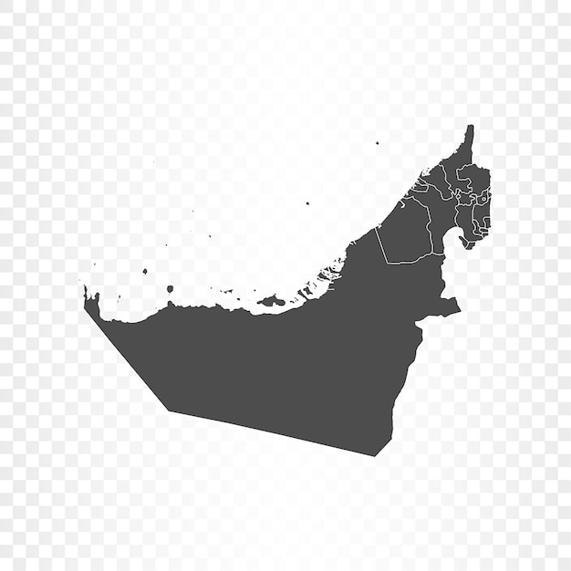 Vecteur rendu isolé de la carte des emirats arabes unis