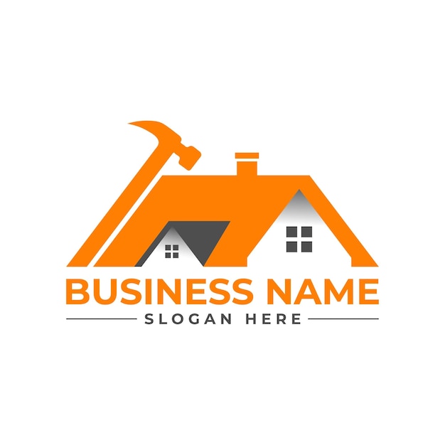Vecteur réparation domiciliaire, toiture, remodelage, bricoleur, rénovation domiciliaire, décor logo
