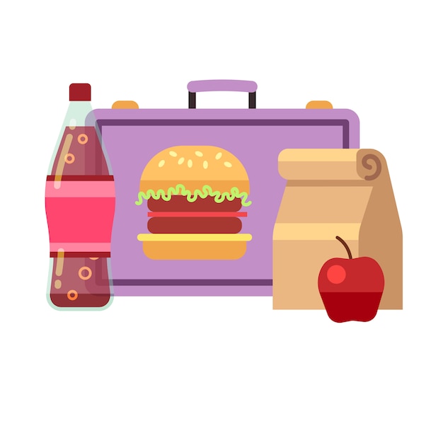 Repas Scolaire Sain, Petit-déjeuner étudiant, Boîte à Lunch Scolaire. Déjeuner Pour L'école, Lunchbox