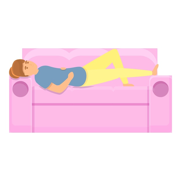 Vecteur reposez-vous sur l'icône de soins personnels du canapé. dessin animé de repos sur le canapé, icône vectorielle d'auto-soins pour la conception de sites web isolée sur fond blanc