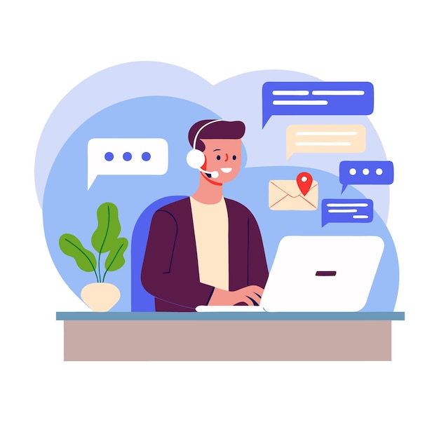 Représentant du service à la clientèle au travail