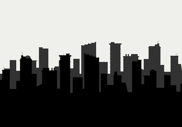 Représentation du paysage urbain de la silhouette de l'horizon de la ville