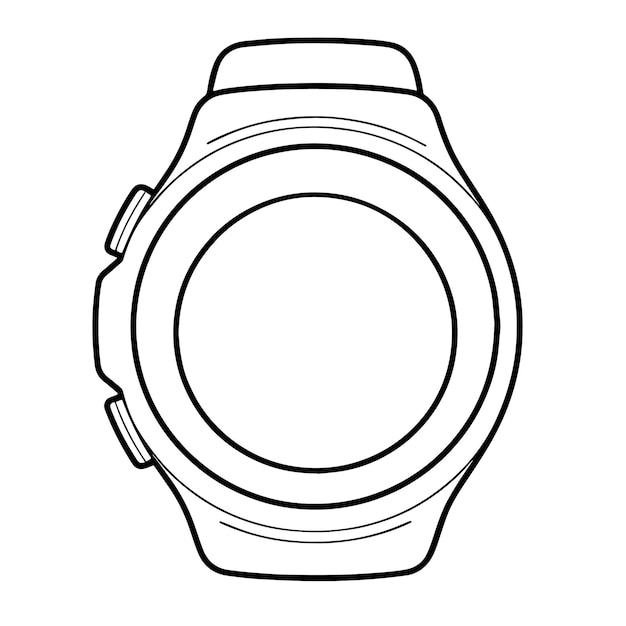 représentation vectorielle minimaliste d'un contour de montre numérique idéale pour les graphiques liés au temps